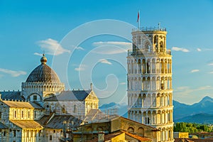 The famous Leaning Tower in Pisa, Italy