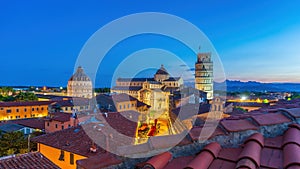 The famous Leaning Tower in Pisa, Italy