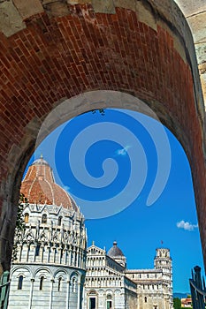 The famous Leaning Tower in Pisa, Italy