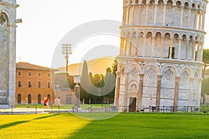 The famous Leaning Tower in Pisa, Italy