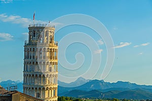 The famous Leaning Tower in Pisa, Italy