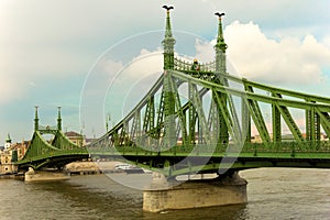 Famous Liberty Bridge in Buadpest, Hungary. photo