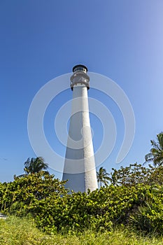 Famous lighthouse at Cape Florida at Key Biscayne