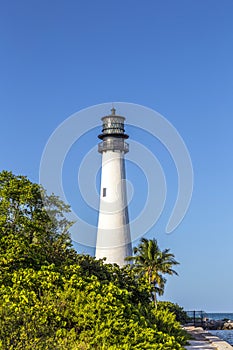 Famous lighthouse at Cape Florida at Key Biscayne