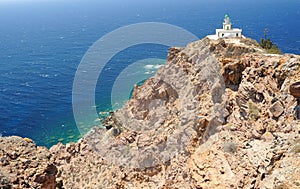 Famous lighthouse of Faros on Santorini