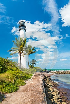 Famous lighthouse at Key Biscayne, Miami