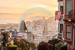 Famous Lombard Street in San Francisco