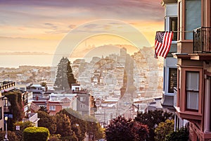 Famous Lombard street in San Francisco