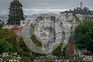 Famous Lombard street. San Francisco, California, USA