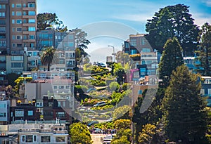 Famous Lombard Street, San Francisco, California, USA