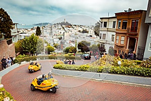 Famous Lombard Street in San Francisco, California, USA