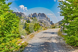 Famous Majstorska cesta road at mountain Velebit photo