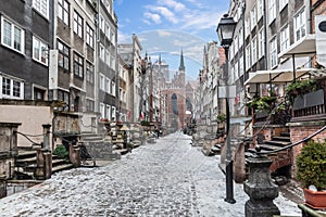 Famous Mariacka street, a landmark of the Old Town of Gdansk, Poland photo