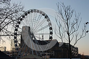 The famous market in the heart of the big city of Rotterdam, a Dutch metropolis