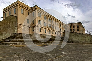 The famous maximum security federal prison of Alcatraz, located on an island in the middle of San Francisco Bay, California, USA.