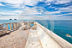 Famous Mazatlan sea promenade El Malecon with ocean lookouts and scenic landscapes