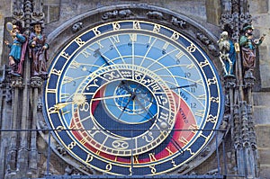 Famous medieval astronomical clock attached to the Old Town Hall Tower. Built in 1410, is the oldest clock in the world still in