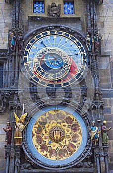 Famous medieval astronomical clock attached to the Old Town Hall Tower. Built in 1410, is the oldest clock in the world still in