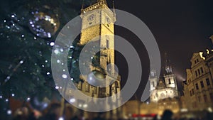 Famous medieval astronomical clock at Old Town Square in Prague, Czech Republic