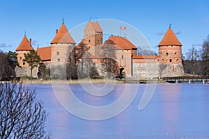 Famous medieval castle in Trakai near Vilnius, Lithuania