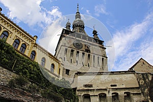 Famous medieval fortified city and the Clock Tower Sighisoara, Transylvania, Romania