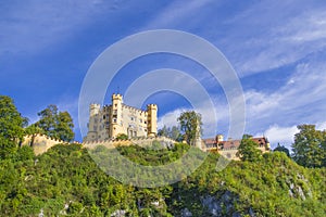 Famous medieval german castle, land of knights, dragons and princesses, hohenschwangau castle