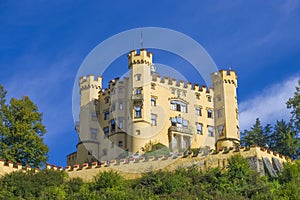 Famous medieval german castle, land of knights, dragons and princesses, hohenschwangau castle