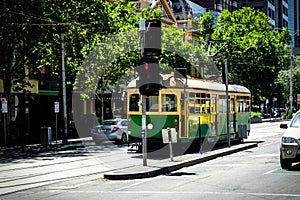 Famous Melbourne city cycle trams at Australia