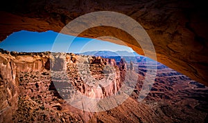 Famous Mesa Arch in Canyonlands National Park, Utah, USA