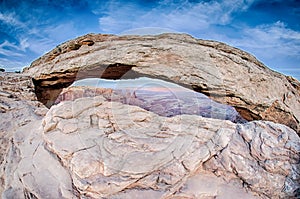 Famous Mesa Arch in Canyonlands National Park Utah USA
