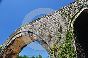 The famous Mesi bridge in Mes, Albania