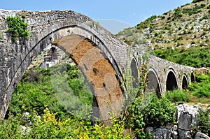 The famous Mesi bridge in Mes, Albania