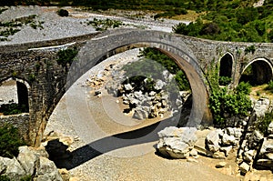 The famous Mesi bridge in Mes, Albania