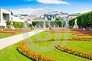 Famous Mirabell Gardens in Salzburg, Austria