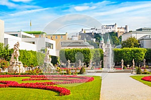 Famous Mirabell Gardens in Salzburg, Austria