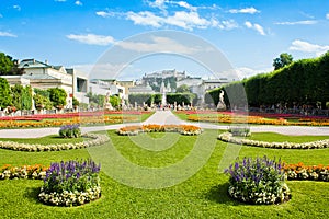 Famous Mirabell Gardens in Salzburg, Austria