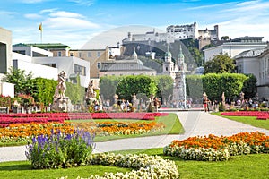 Famous Mirabell Gardens in Salzburg, Austria photo