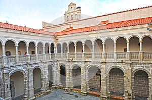 Cloister of the Convent of Santiago in Calera de Leon, Badajoz province, Spain photo