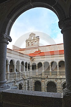 Cloister of the Convent of Santiago in Calera de Leon, Badajoz province, Spain photo