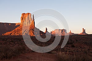 The famous Monument Valley, Utah USA during sunset