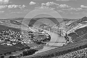 famous Moselle river bend with vineyards