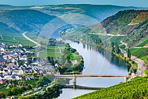 famous Moselle river loop with vineyards