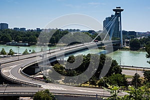 Famous most SNP bridge over danube