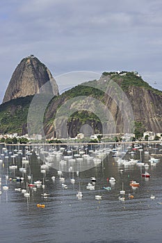 Famous mountains in the world. Sugarloaf Mountain, Rio de Janeiro, Brazil.