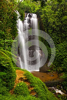 A famous Munduk Waterfall in a tropical jungle island of Bali, Indonesia