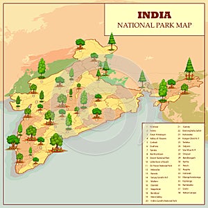 Famous National Park Map Of India