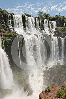 Famous natural attraction San Andres fall at Iguazu National Park, Argentina on a sunny summer day