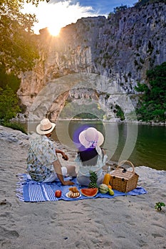 The famous natural bridge of Pont d'Arc in Ardeche department in France Ardeche