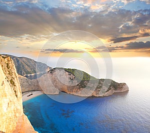 Famous Navagio Beach, Zakynthos, Greece