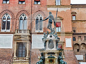 Famous Neptune fountain in Bologna, Italy photo